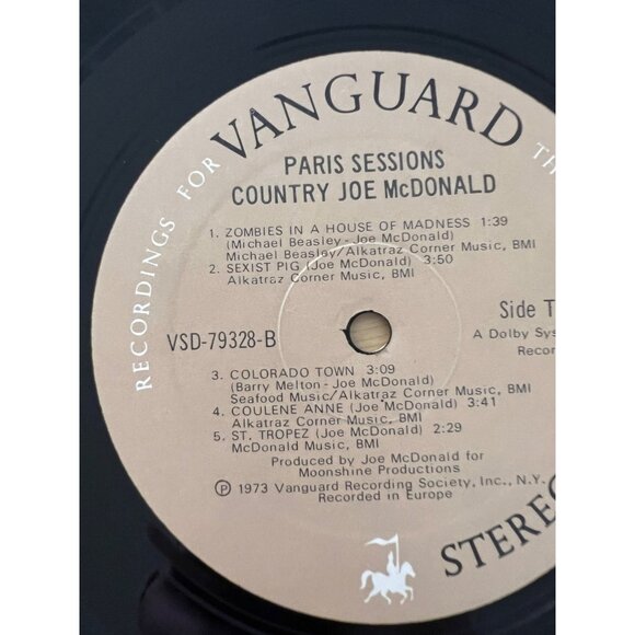 Country Joe McDonald "Paris Sessions" Vinyl Record Album 1973 VSD-79328-B - Picture 4 of 6